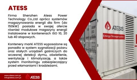 Przemysłowe magazyny energii marki ATESS z certyfikatami NC RfG