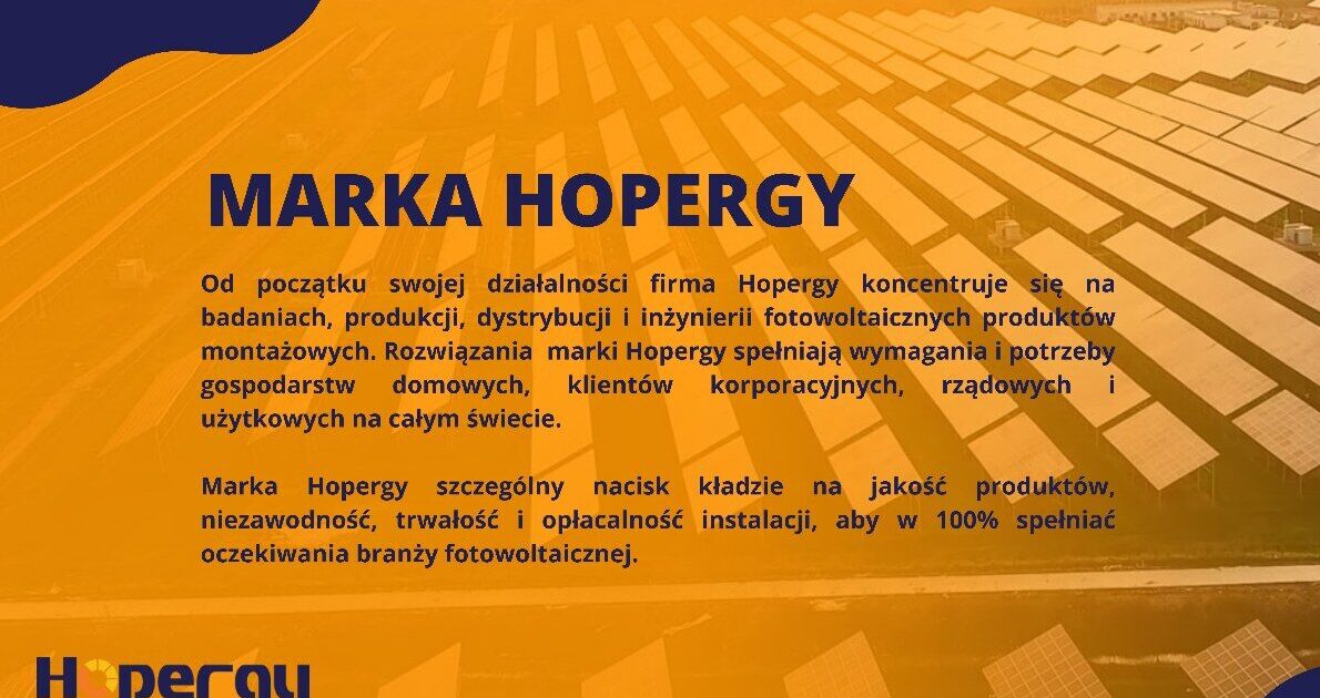 Konstrukcja montażowa Hopergy dostępna w hurtowni MP Solar Group