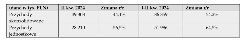 Wyniki finansowe Sunex