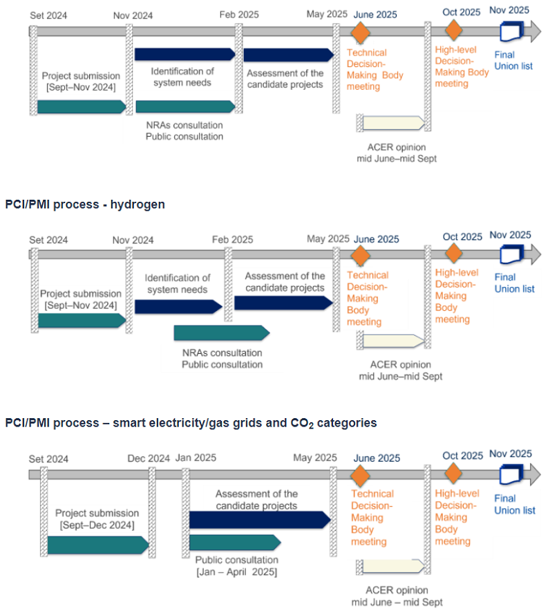 Schematy pokazujące przegląd głównych etapów drugiego procesu PCI/PMI