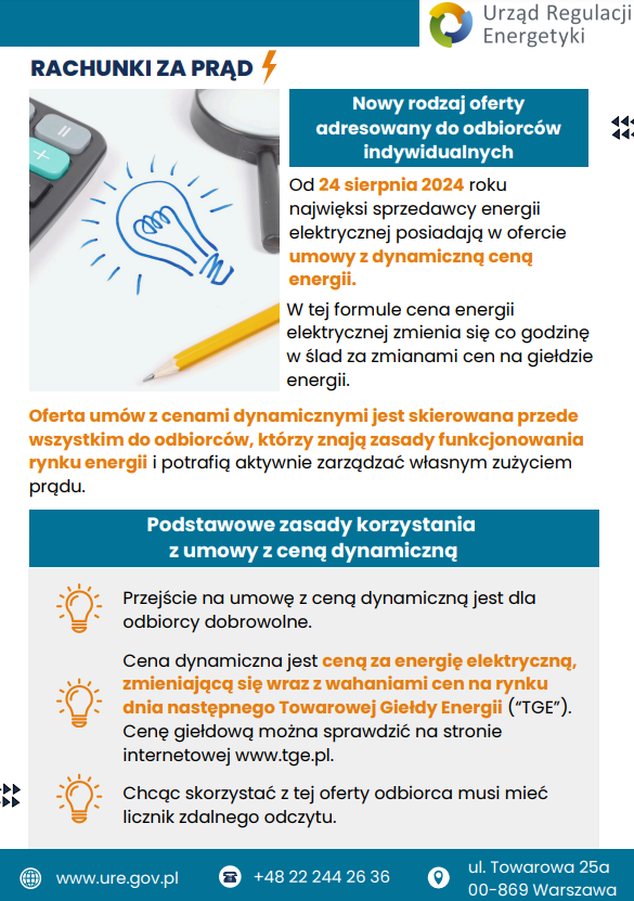Broszura URE na temat taryfy dynamicznej