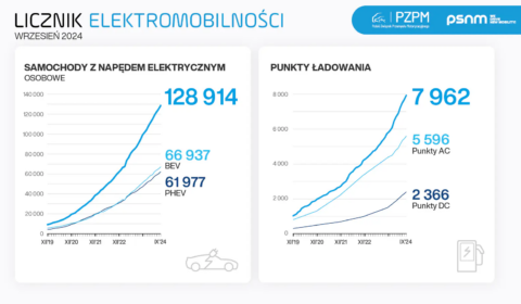 Samochody elektryczne na polskich drogach. Najnowsze dane