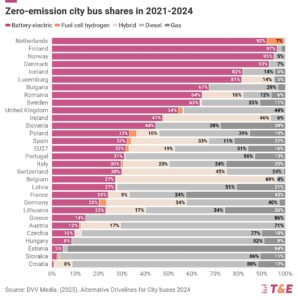 Autobusy bezemisyjne w latach 2021-2024 - wykres