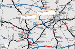 remont autostrady A2 - mapa
