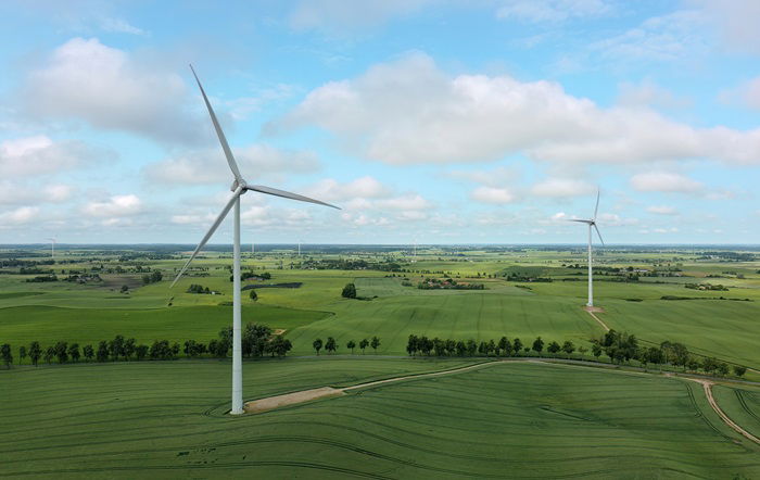 Farma wiatrowa należąca do Grupy Mosty