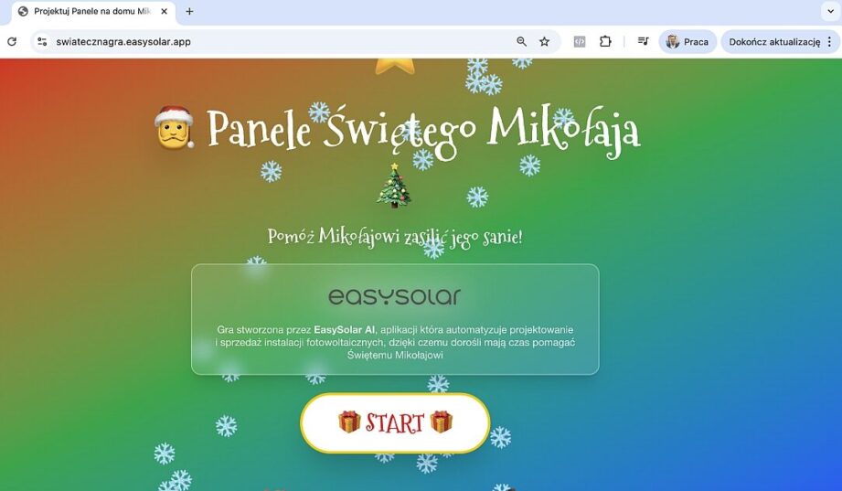 Darmowa świąteczna gra fotowoltaiczna dla dzieci od EasySolar