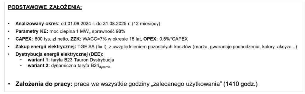 Podstawowe założenia analizy kosztów jednostkowych wytworzenia ciepła
