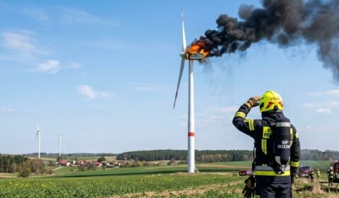 Dwa pożary turbin wiatrowych jednego dnia. Interweniowały służby w Ł&oacute;dzkiem i na Mazowszu