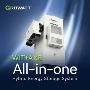Rozwiązanie oparte na Growatt WIT 29.9–50K-XHU oraz szafie bateryjnej AXE 60.0H-1HT-S1