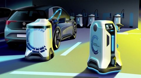 Robot VW naładuje elektryki bez dostępu do energii z sieci