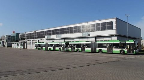 Panele fotowoltaiczne na elewacjach budynków KPK w Białymstoku