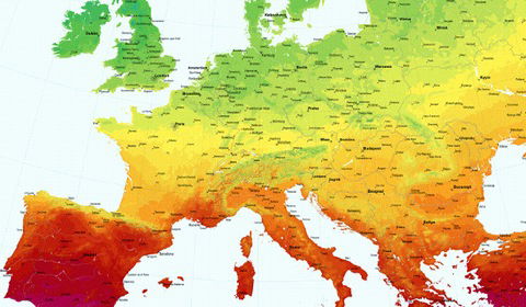 Nasłonecznienie w Europie w 2014 r. Jak różniło się od średniej?