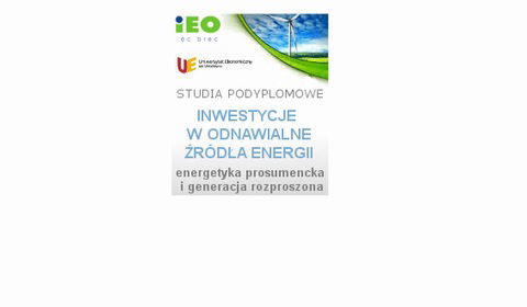 Studia podyplomowe &quot;Inwestycje w odnawialne źródła energii - energetyka prosumencka i generacja rozproszona&quot;